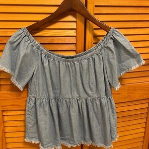Jean off the shoulder top